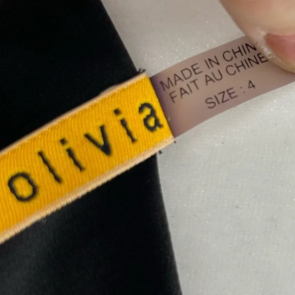 ALICE + OLIVIA • Black & Olive Green Tank Dress Zipper in back Size 4 Dressy - Picture 7 of 8